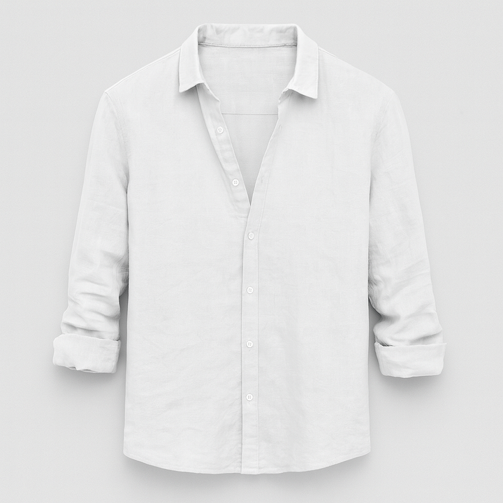 Men's Linen Cotton Button Down Long Sleeve Shirt Summer Casual Top