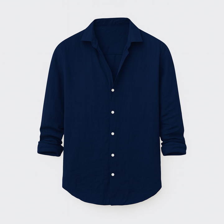 Men's Linen Cotton Button Down Long Sleeve Shirt Summer Casual Top