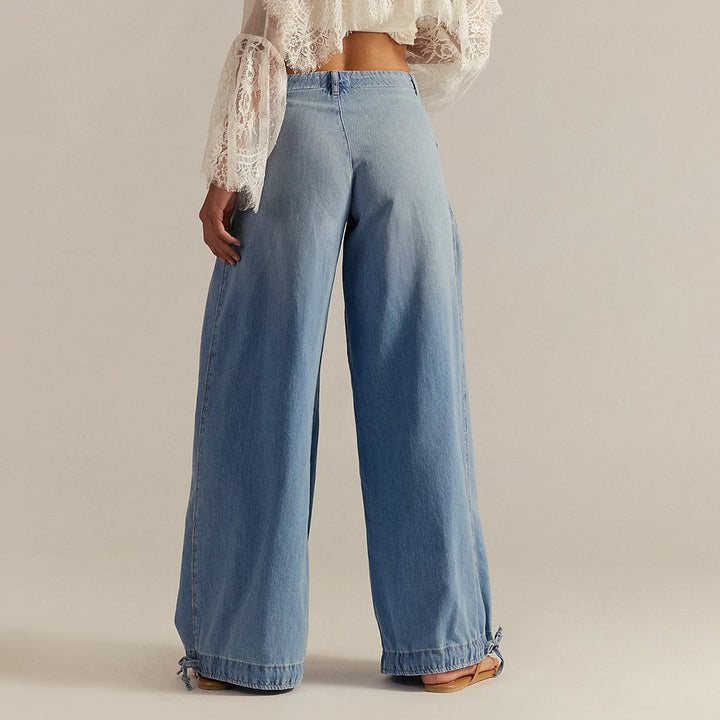 Wide Leg Jeans Women's Denim Bohemian Chic Trousers
