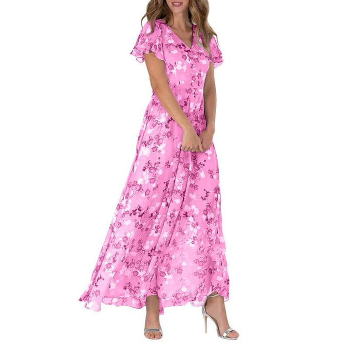 Maxi Summer Dress for Women | Floral Design | Pink