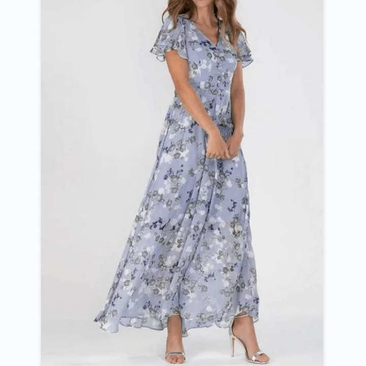Maxi Summer Dress for Women | Floral Design | Purple
