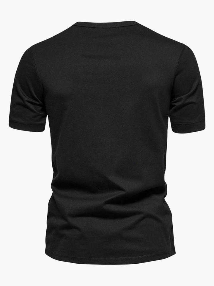 Men’s Summer Cotton Short Sleeve Henley Shirt
