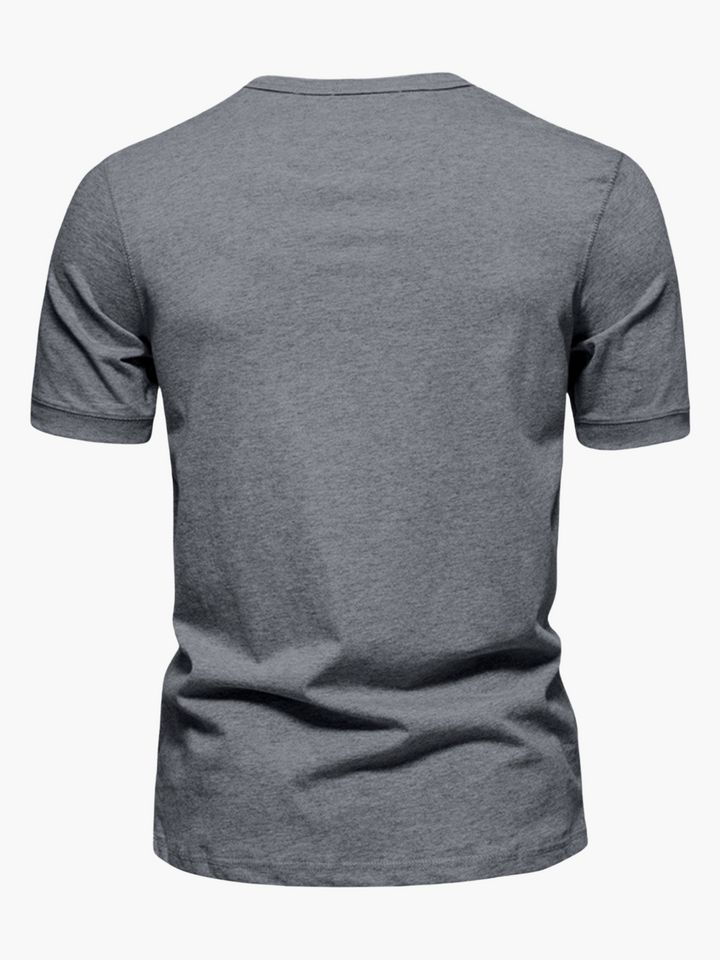Men’s Summer Cotton Short Sleeve Henley Shirt