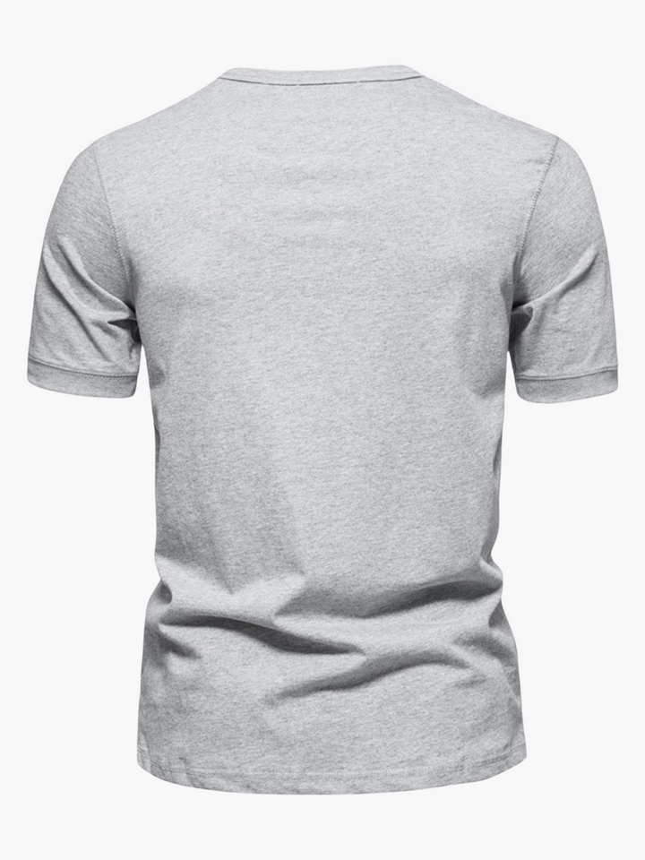Men’s Summer Cotton Short Sleeve Henley Shirt