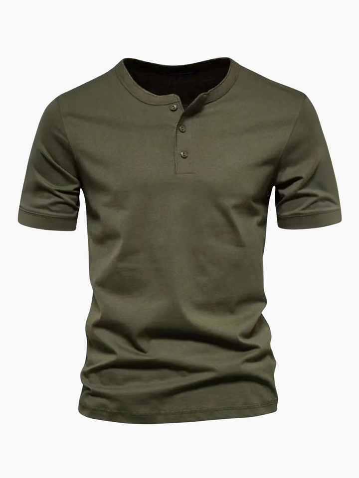 Men’s Summer Cotton Short Sleeve Henley Shirt
