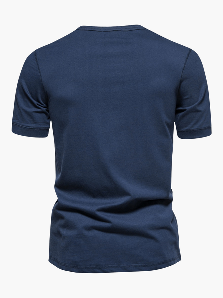 Men’s Summer Cotton Short Sleeve Henley Shirt