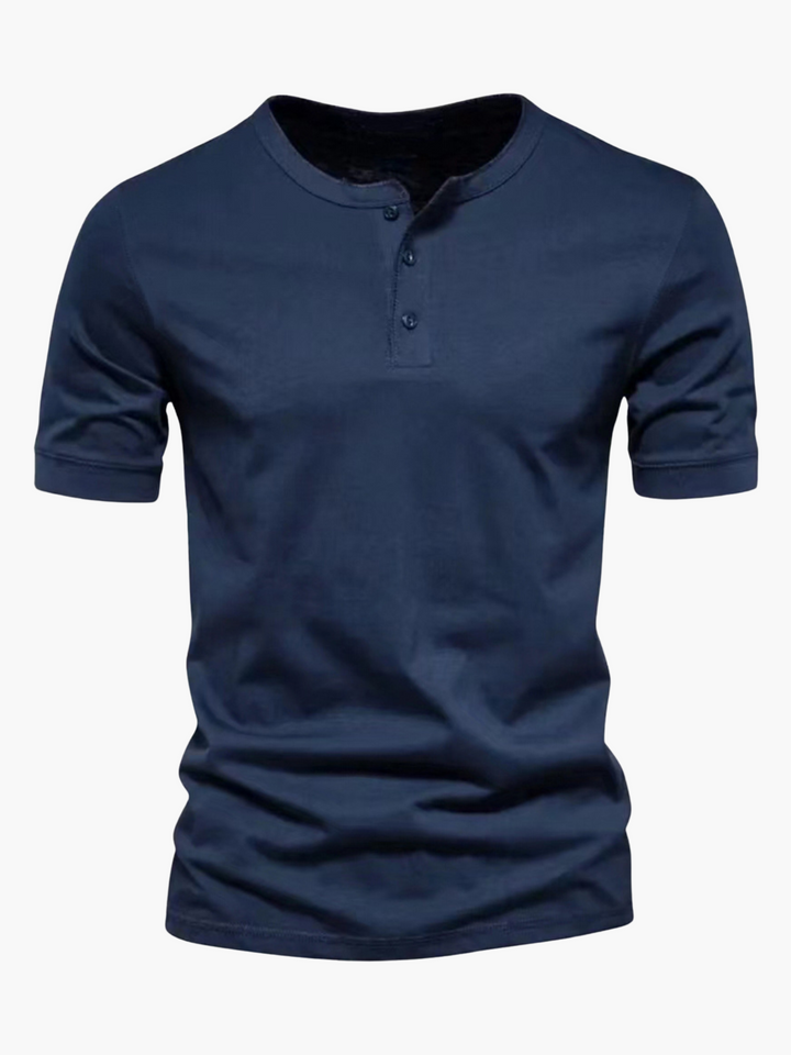 Men’s Summer Cotton Short Sleeve Henley Shirt