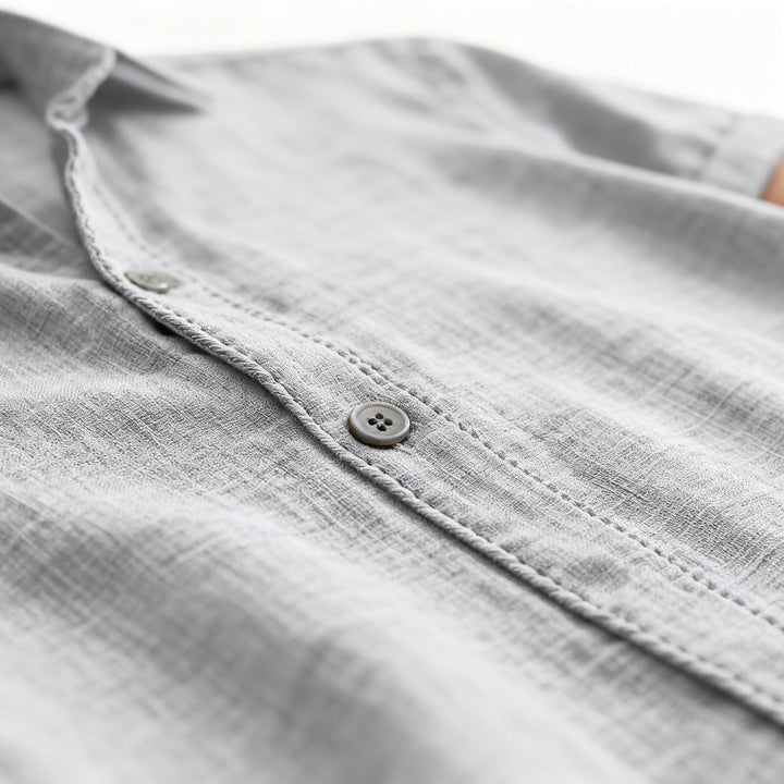 Men's Short Sleeve Cotton Shirt Summer Casual