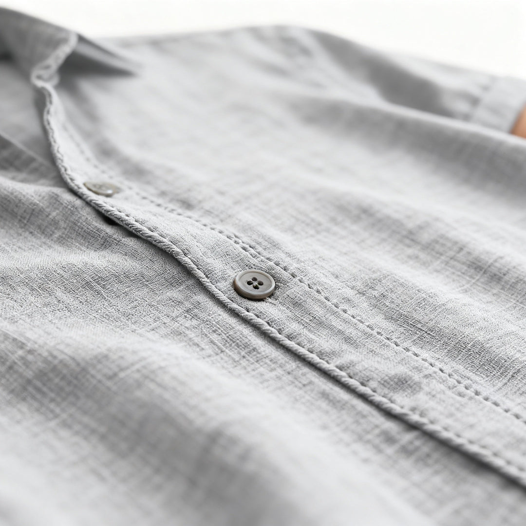 Men's Summer Linen Shirt Short Sleeve Casual Top