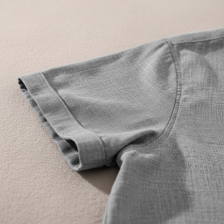 Men's Short Sleeve Cotton Shirt Summer Casual