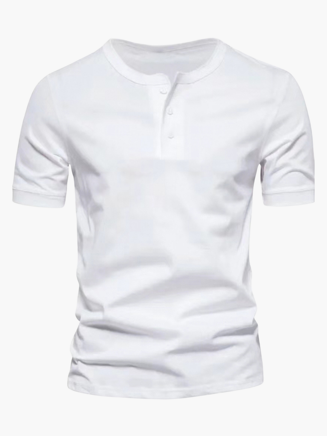 Men’s Summer Cotton Short Sleeve Henley Shirt