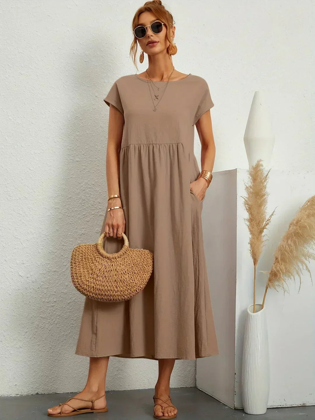 Julie | Elegant Cotton Linen Dress