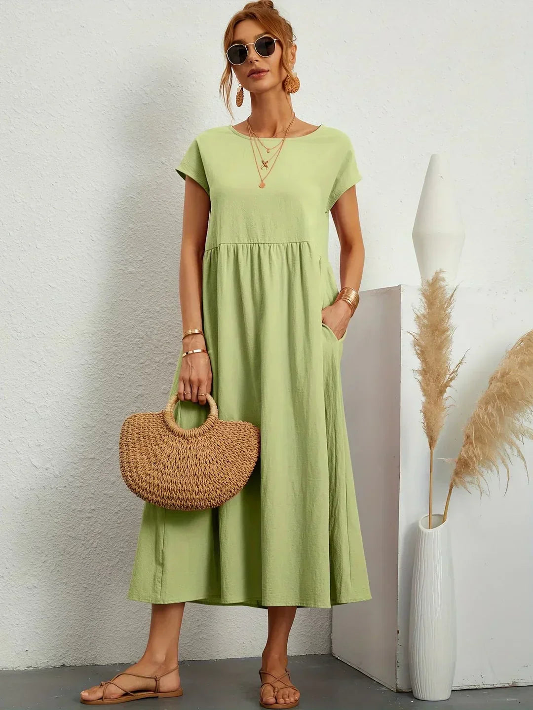 Julie | Elegant Cotton Linen Dress