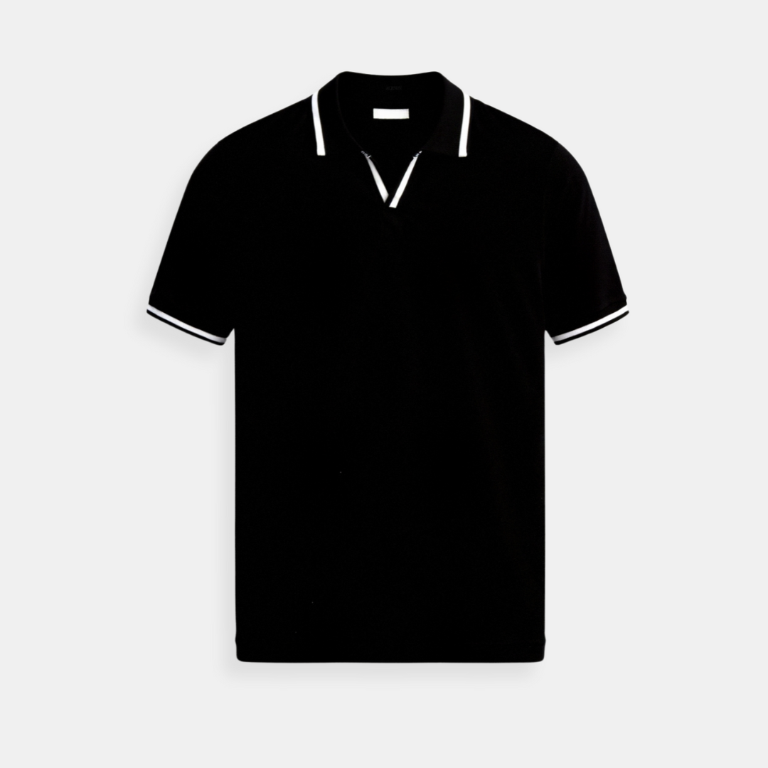 Men's Knit Polo Shirt Short Sleeve Open Collar Smart-Casual Top