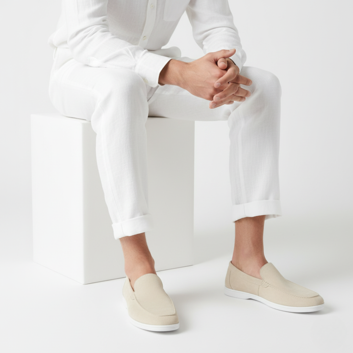 Suede Leather Loafers Men's Lightweight Slip-On Shoes