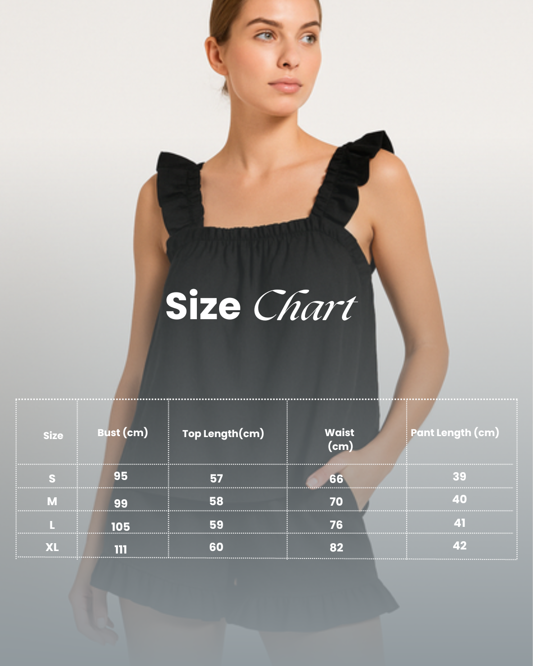 Two-piece Ruffle Pajama Set Lightweight Cotton Summer Sleepwear for Women