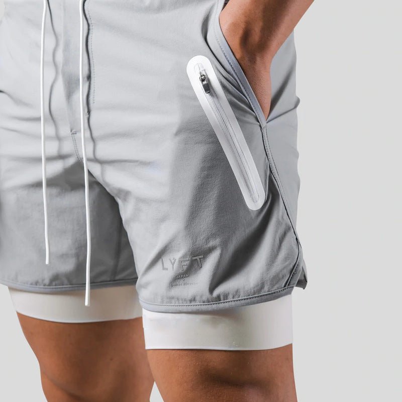 Cotton Summer Men's 2-in-1 Training Shorts