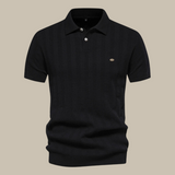 Men's Wool Polo Shirt Knit Summer Short Sleeve Top