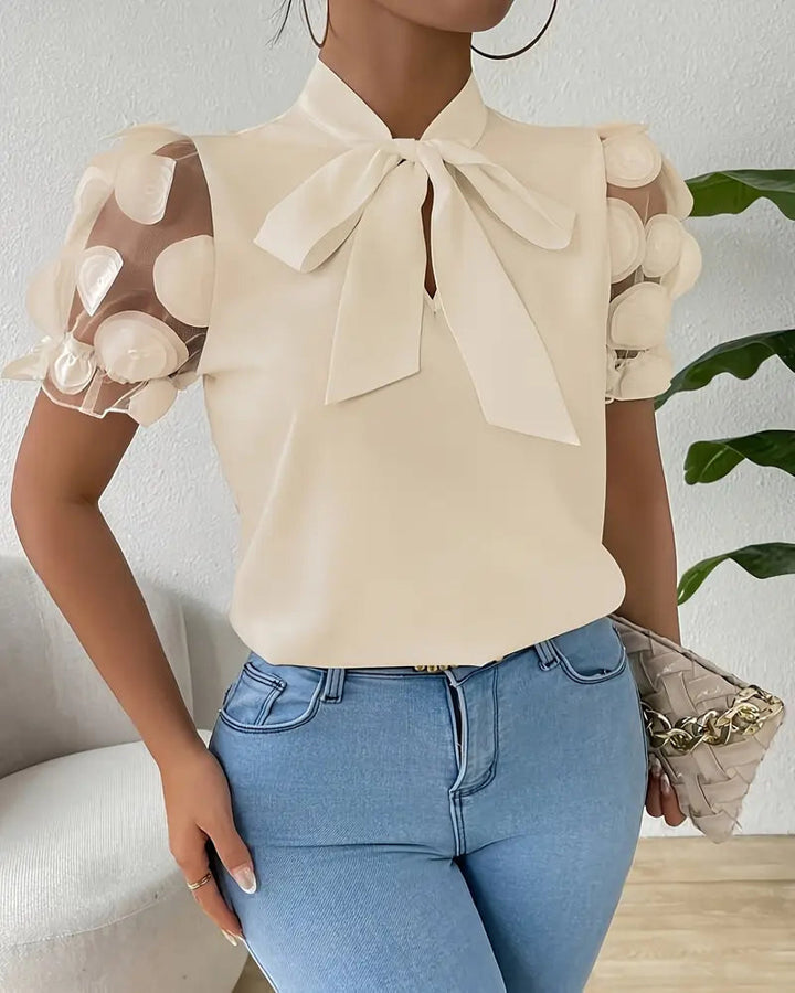Puff Sleeve Blouse For Women | Semi-Formal | Beige 1