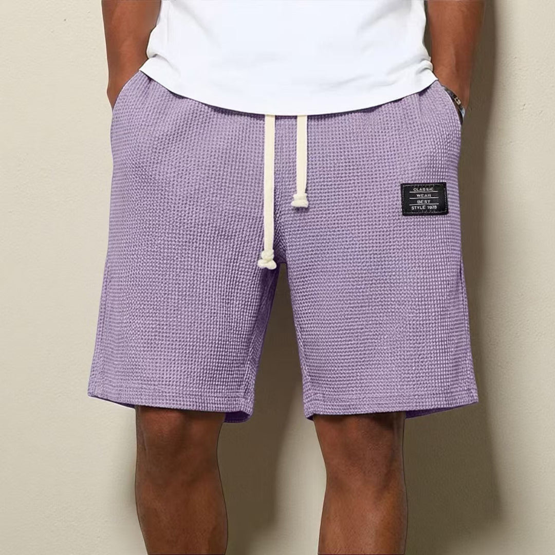 Cotton Waffle Knit Shorts For Men Casual Trousers