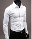Men's Slim Fit Cotton Down Shirt Summer Business Formal Shirt