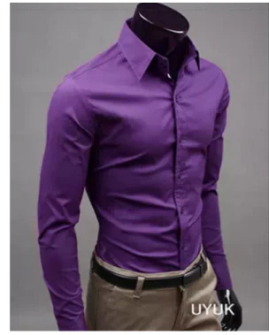 Men's Slim Fit Cotton Down Shirt Summer Business Formal Shirt