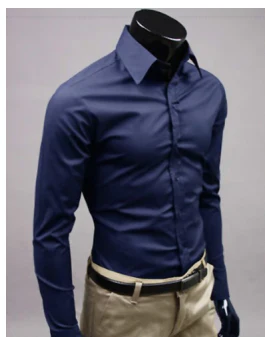 Men's Slim Fit Cotton Down Shirt Summer Business Formal Shirt