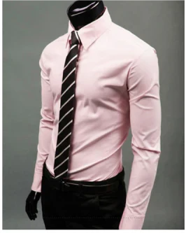 Men's Slim Fit Cotton Down Shirt Summer Business Formal Shirt