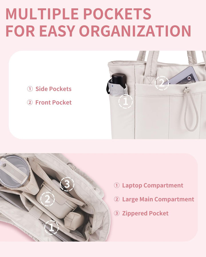 Quilted Tote Bag for Women | Water-Resistant 4