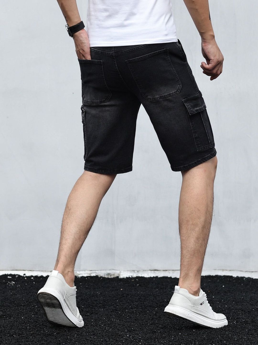 Men's Denim Cargo Shorts Cotton Casual Summer Shorts