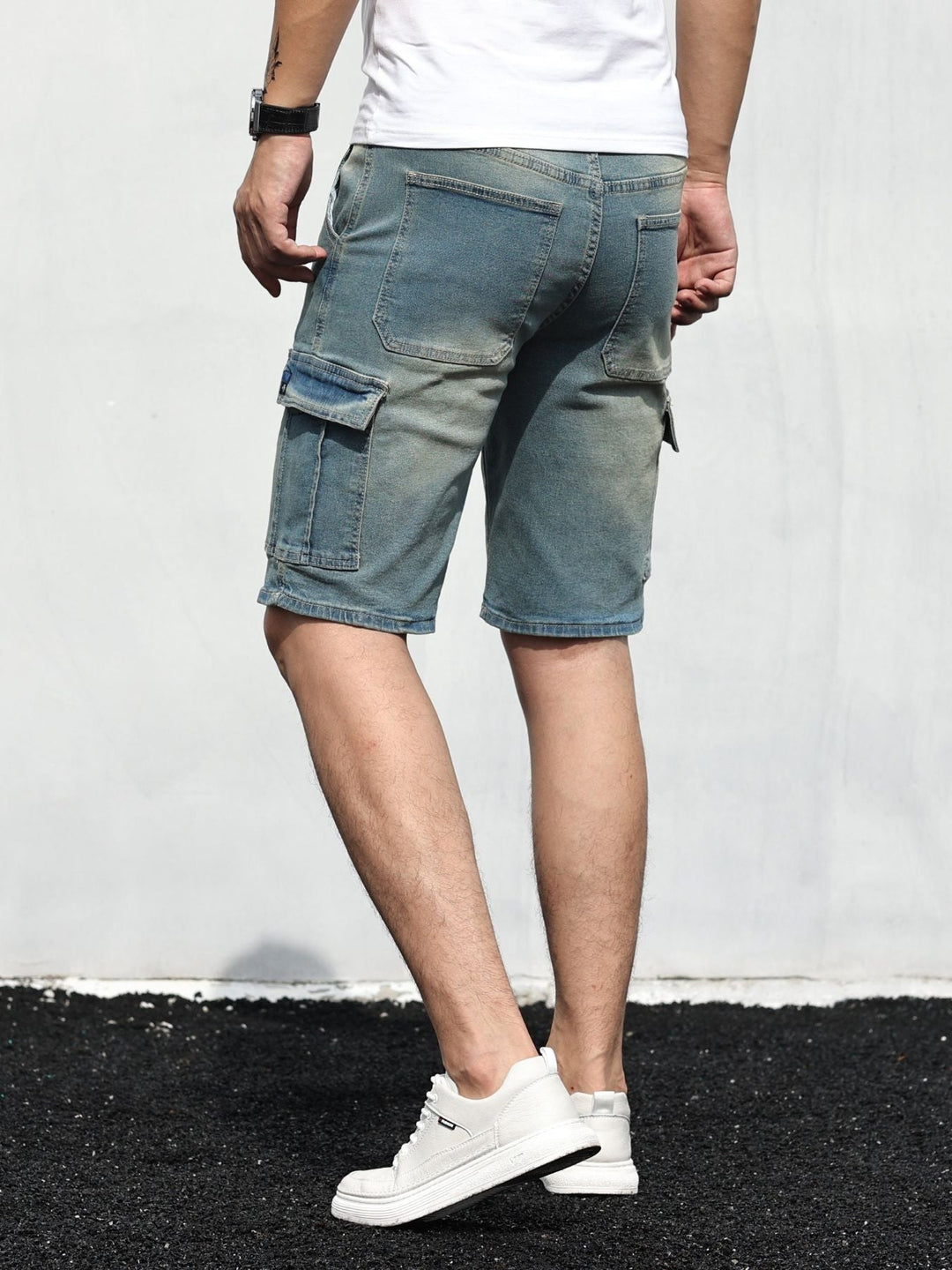 Men's Denim Cargo Shorts Cotton Casual Summer Shorts