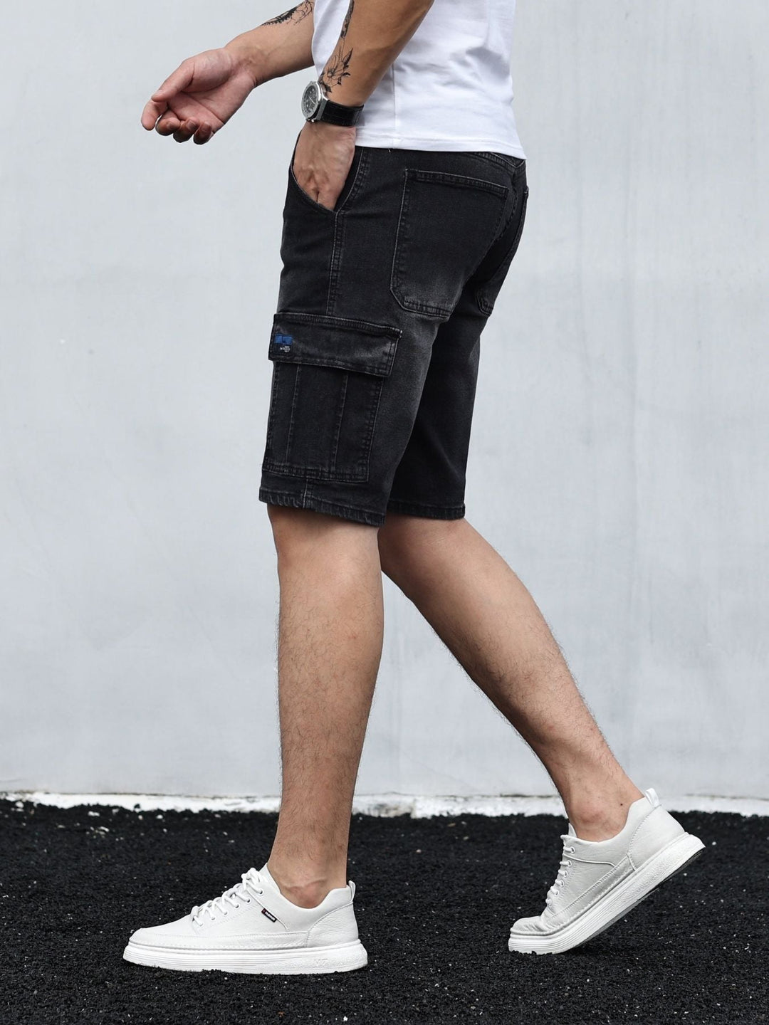 Men's Denim Cargo Shorts Cotton Casual Summer Shorts