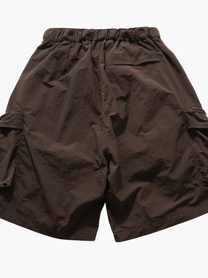 Men's Cotton Cargo Shorts Summer Built-in Belt Relaxed Fit