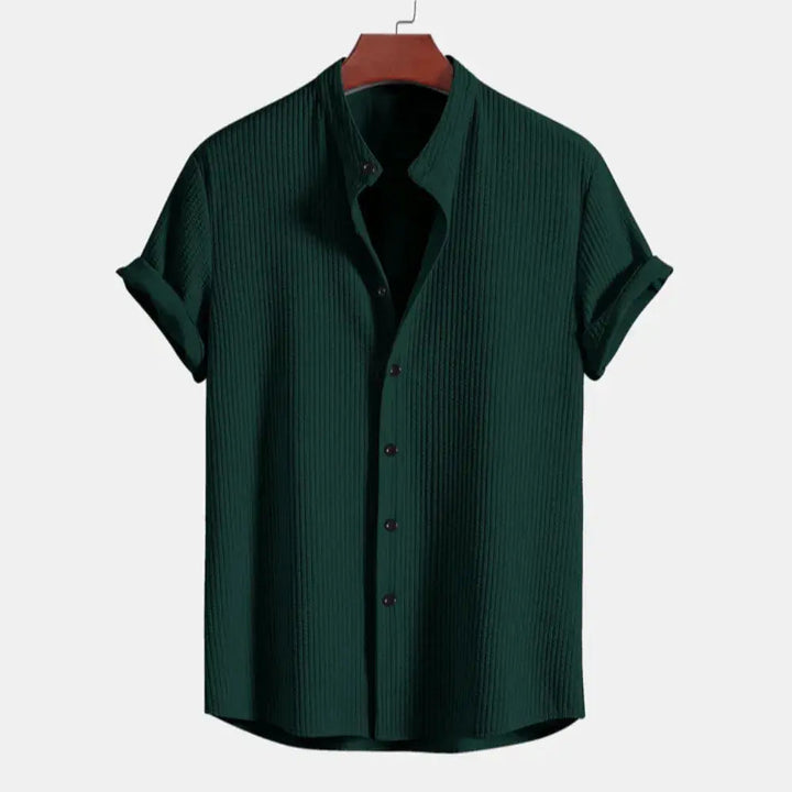Ribbed Shirt For Men | Tailored Fit | Dark Green