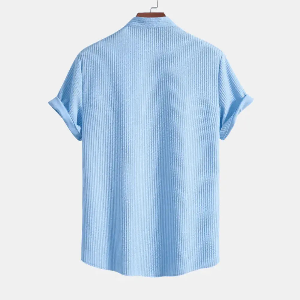 Ribbed Shirt For Men | Tailored Fit | Light Blue 1