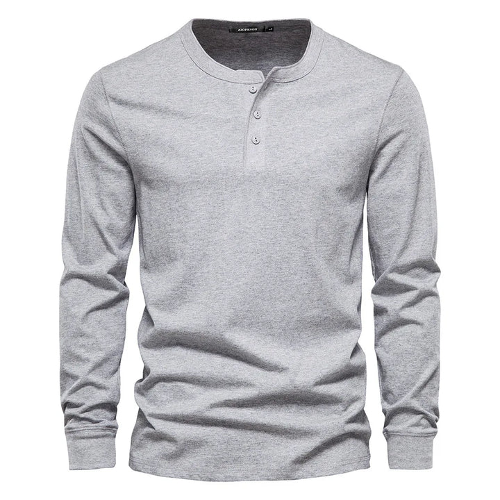 Men's Lightweight Henley Long Sleeve Shirt for Summer