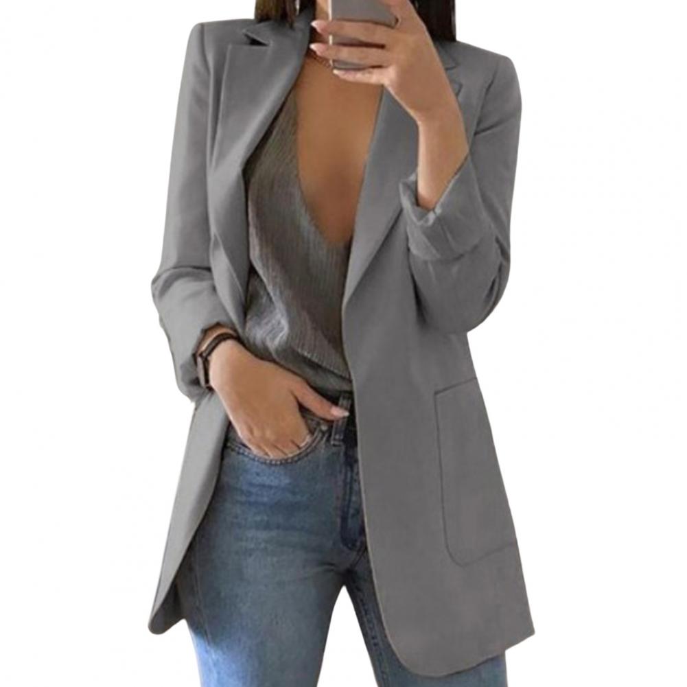Women's Linen Blend Lightweight Open Front Blazer Jacket