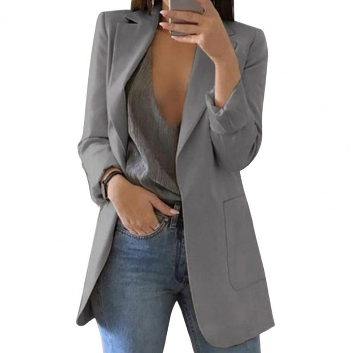 Women's Linen Blend Lightweight Open Front Blazer Jacket