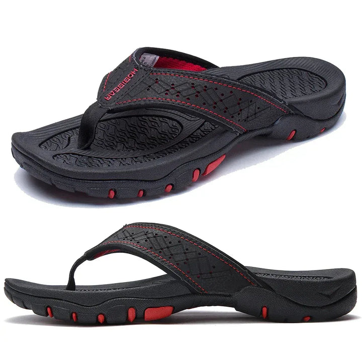 Flip Flops Men's Leather Arch Support Comfort Cushioned Summer Beach Thongs