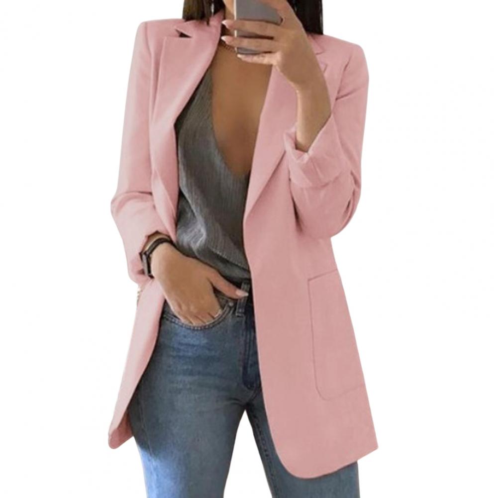 Women's Linen Blend Lightweight Open Front Blazer Jacket