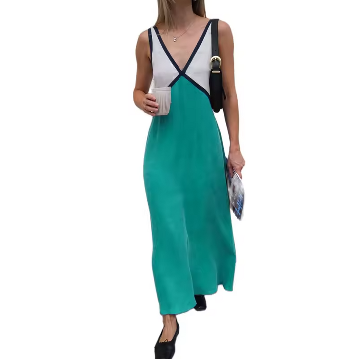 Women's Summer Cotton V-Neck Midi Dress