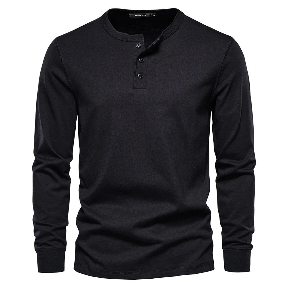 Men's Lightweight Henley Long Sleeve Shirt for Summer
