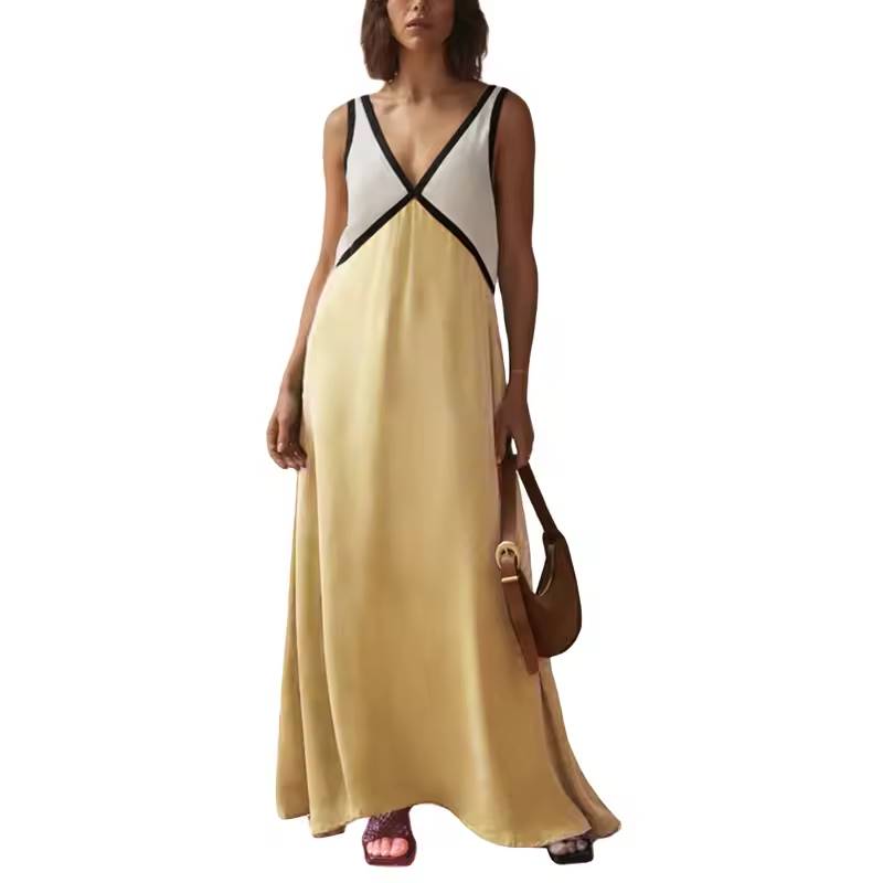 Women's Summer Cotton V-Neck Midi Dress
