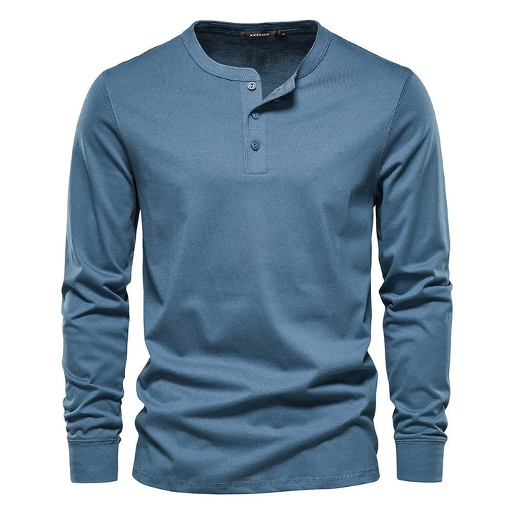 Men's Lightweight Henley Long Sleeve Shirt for Summer