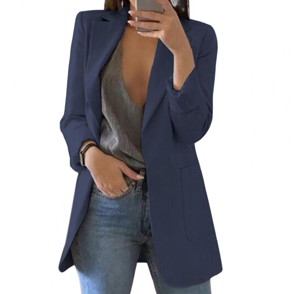 Women's Linen Blend Lightweight Open Front Blazer Jacket