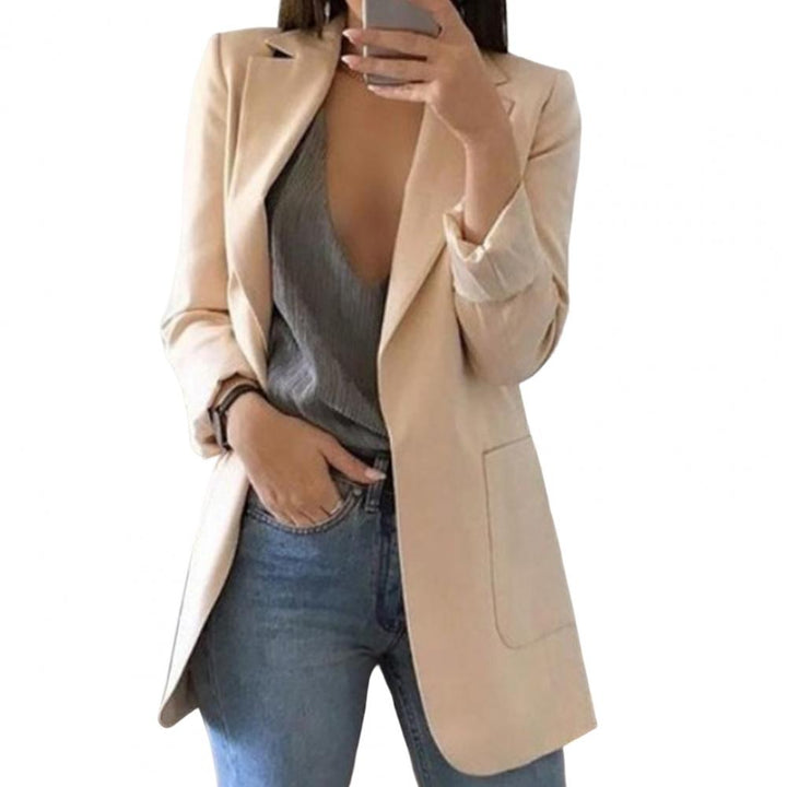 Women's Linen Blend Lightweight Open Front Blazer Jacket