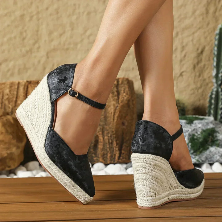 Women's Espadrille Wedge Heels Summer Fashion Breathable Canvas Wedges