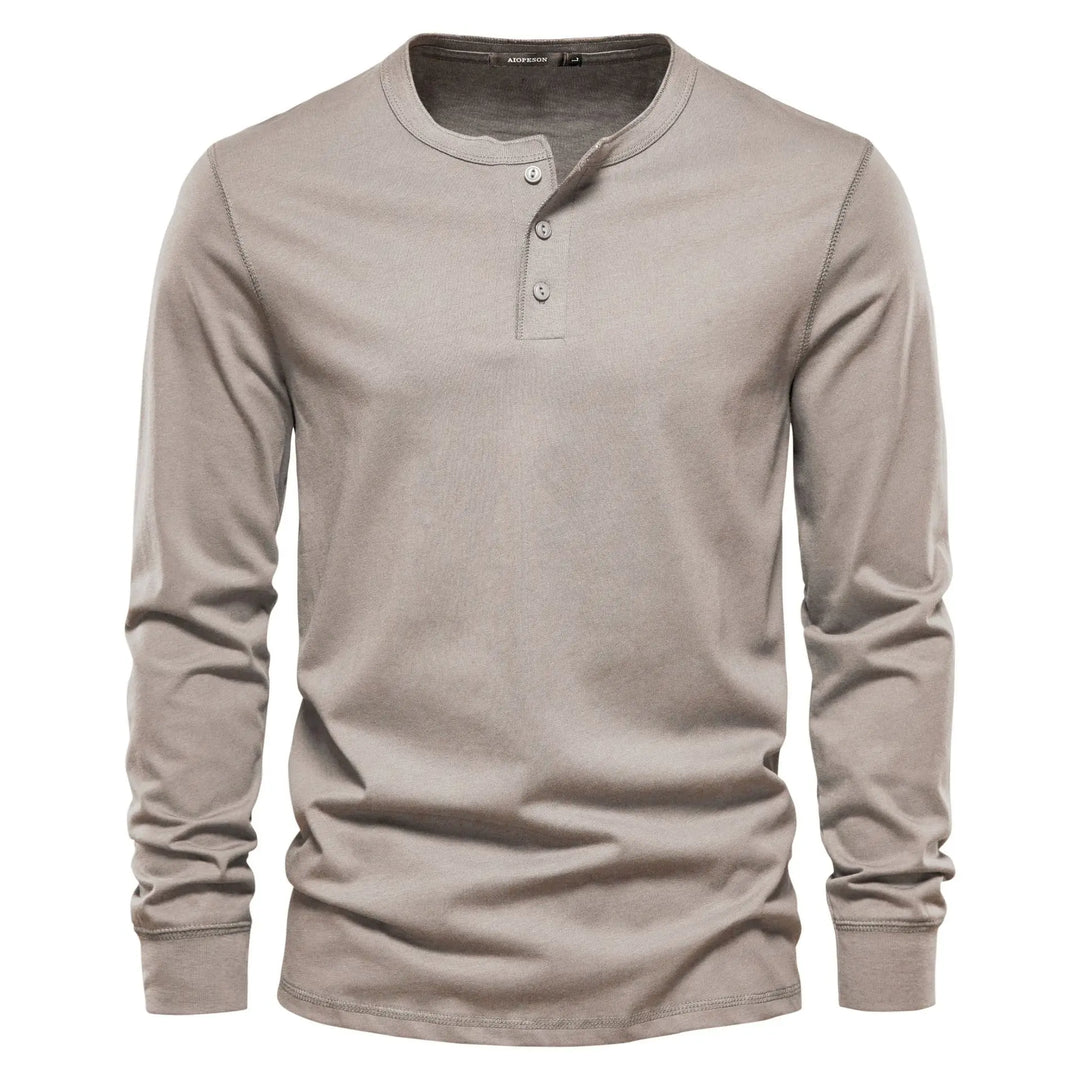 Men's Lightweight Henley Long Sleeve Shirt for Summer