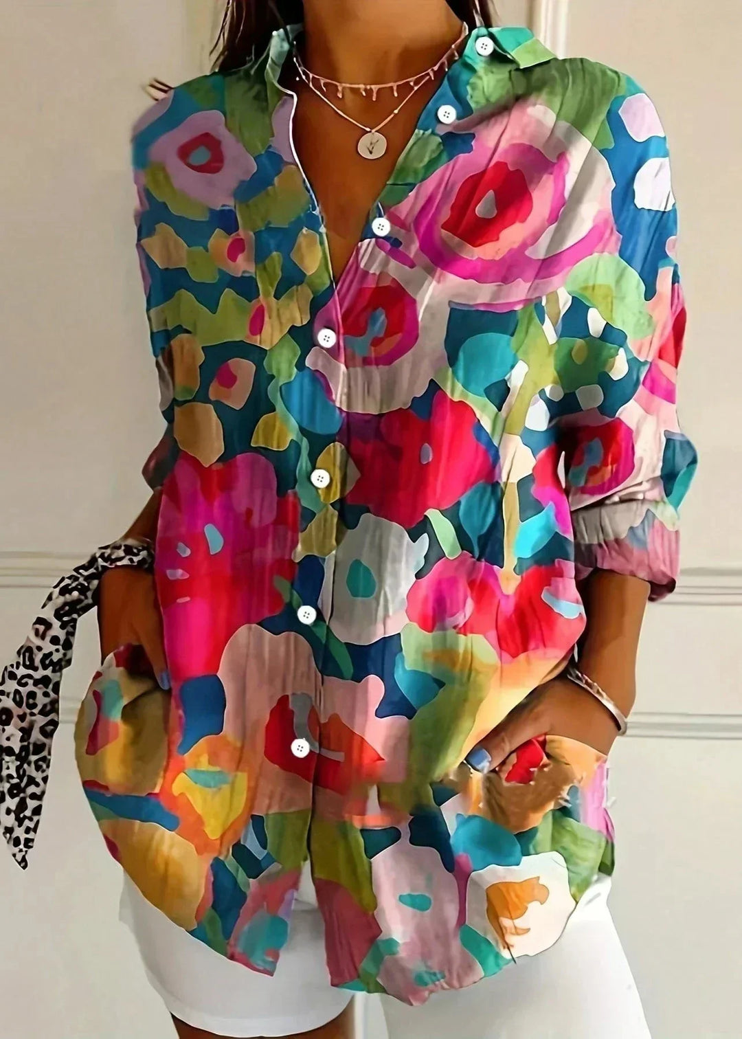 Cotton Button Up Printed Blouse for Australian Summer Casual Wear