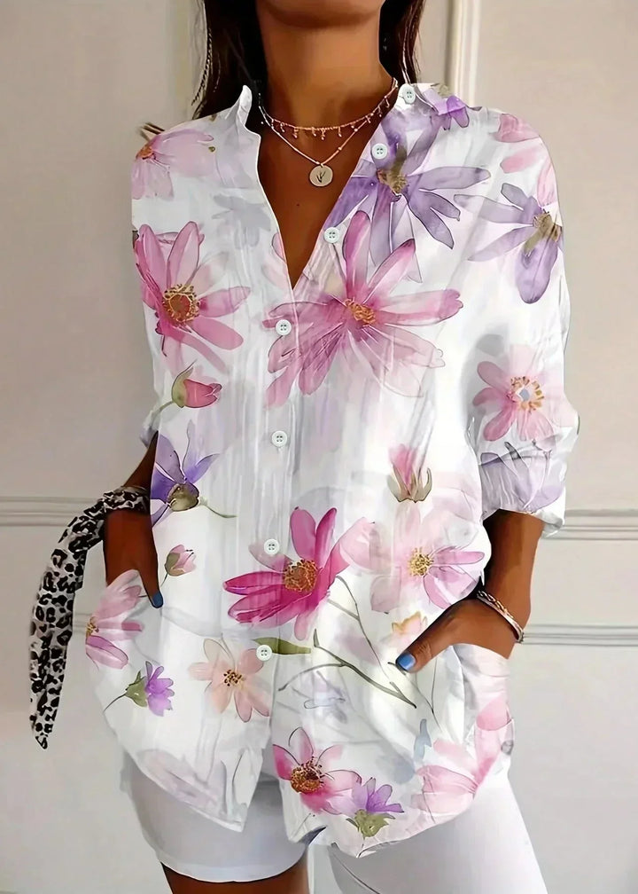 Cotton Button Up Printed Blouse for Australian Summer Casual Wear